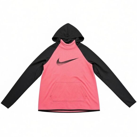 🌟 Nike Therma-FIT Pullover Hoodie Sweatshirt – Women’s Medium  Pink Black– EUC - Picture 1 of 7